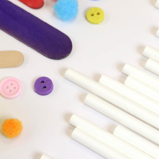 White Craft Paper Straws (6mm x 200mm)