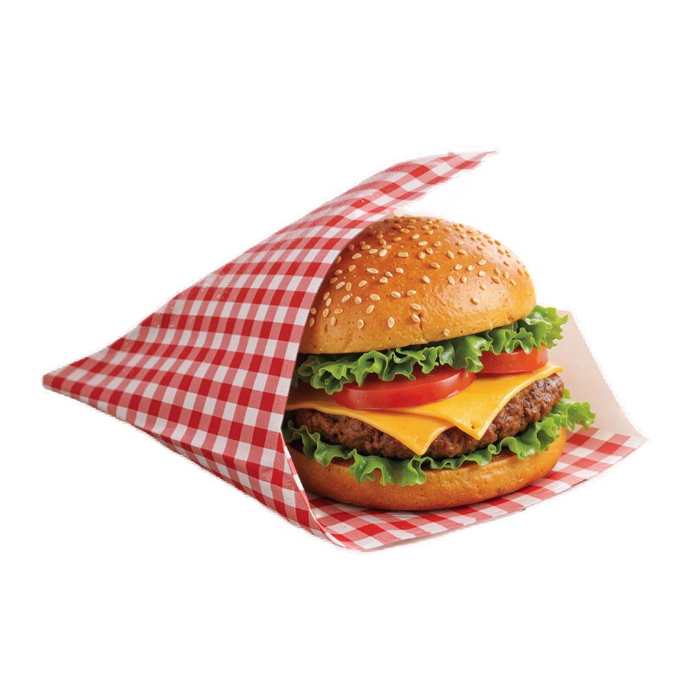 175x162mm Red Gingham Open Sided Bags
