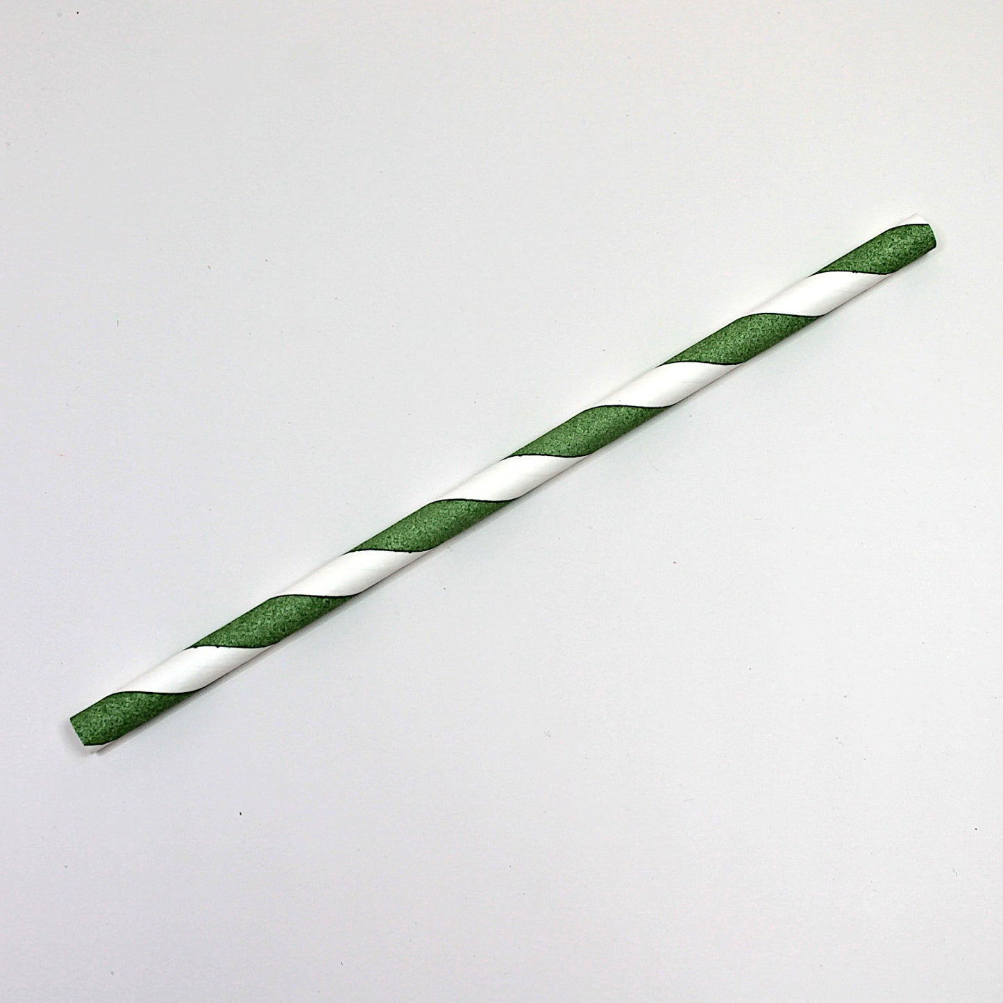 Green Striped Paper Straws (8mm x 200mm)