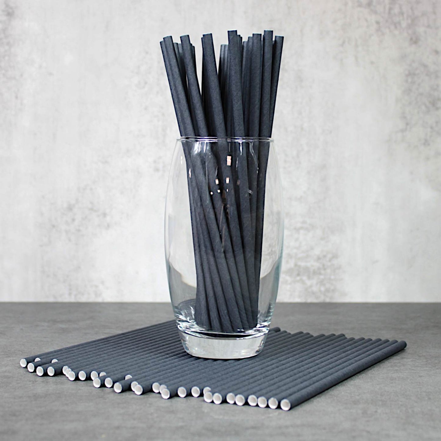 Midnight Black Paper Straws (6mm x 200mm)