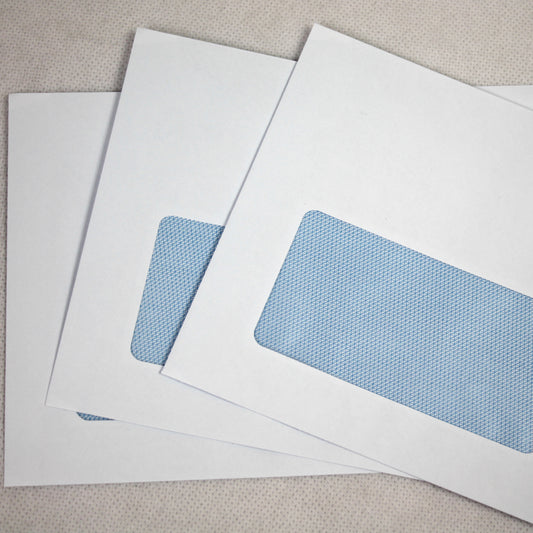 121x235mm DL+ White Gummed Envelopes (Window 45x90mm)