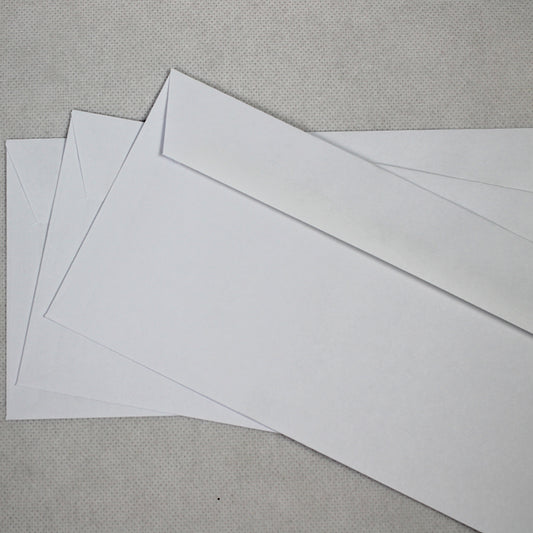 102x205mm White Gummed Envelopes (None Window)