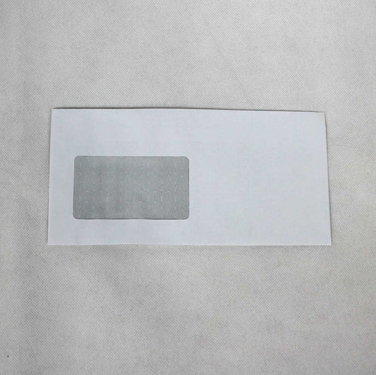 110x220mm DL White Gummed Envelopes (Window 50x90mm)