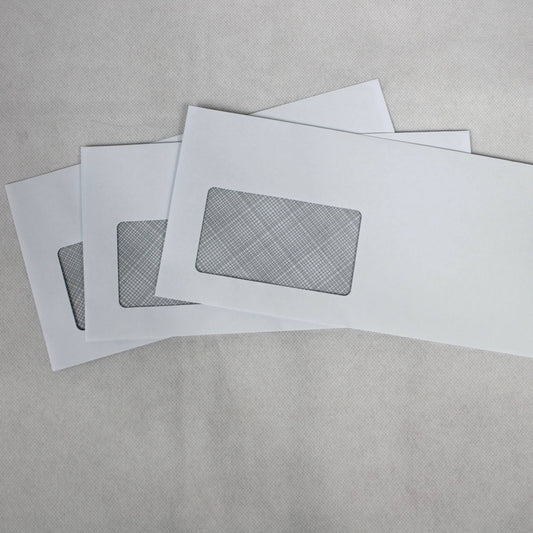 114x229mm DL+ White Gummed Envelopes (Window 50x90mm)