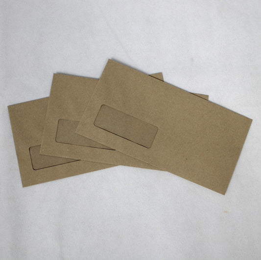 121x235mm DL+ Manilla Gummed Envelopes (Window 35x90mm)