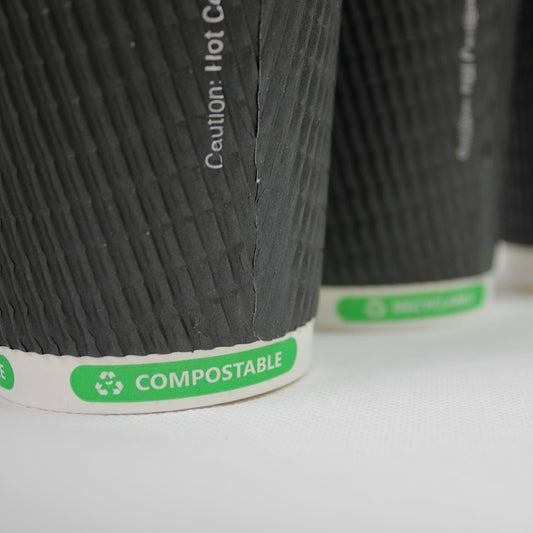 12oz Triple Wall Black Paper Cups