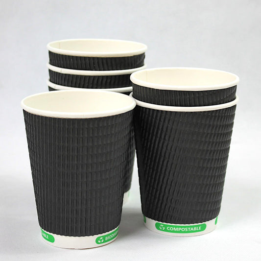 12oz Triple Wall Black Paper Cups