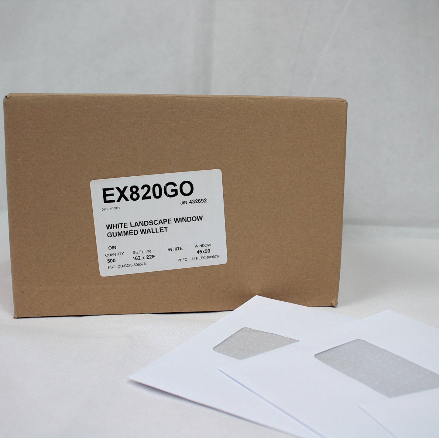 162x229mm C5 White Gummed Envelopes (Window 45x90mm / 20mm left, 60mm up)