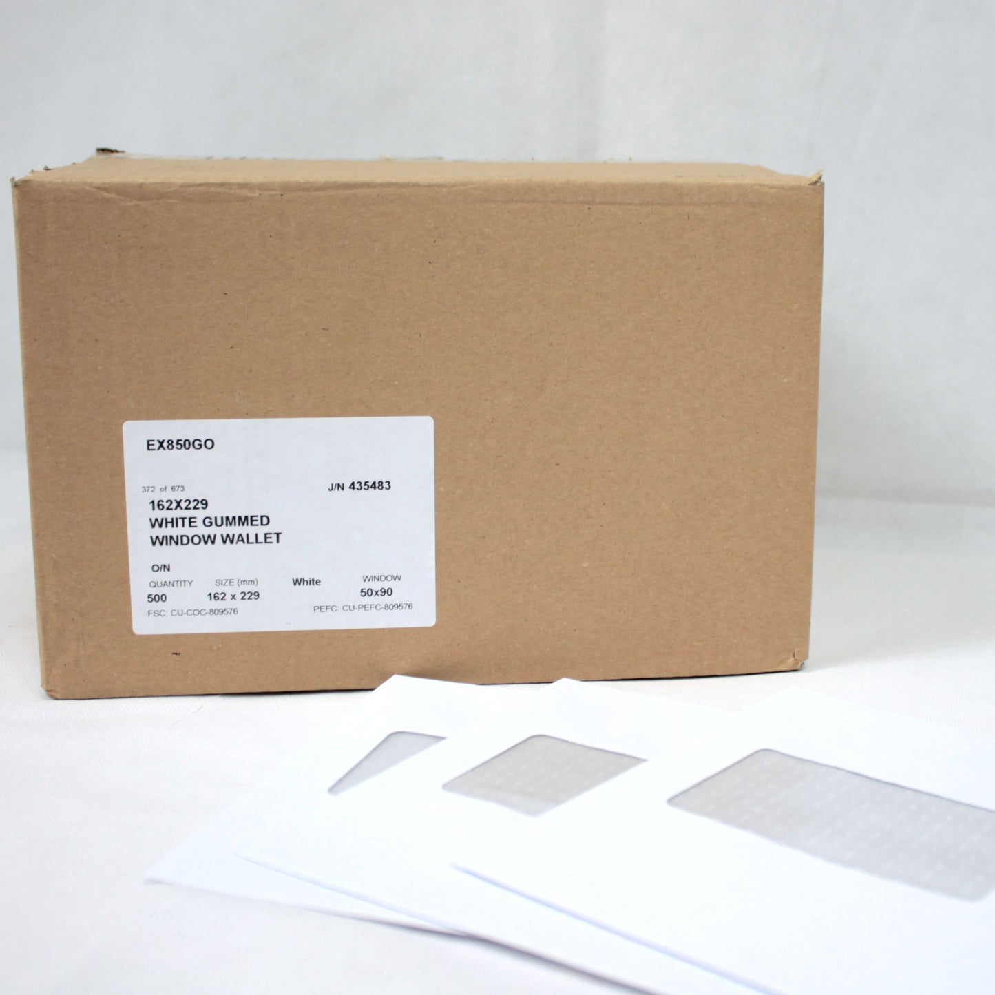 162x229mm C5 White Gummed Envelopes (Window 50x90mm / Outside Seams)