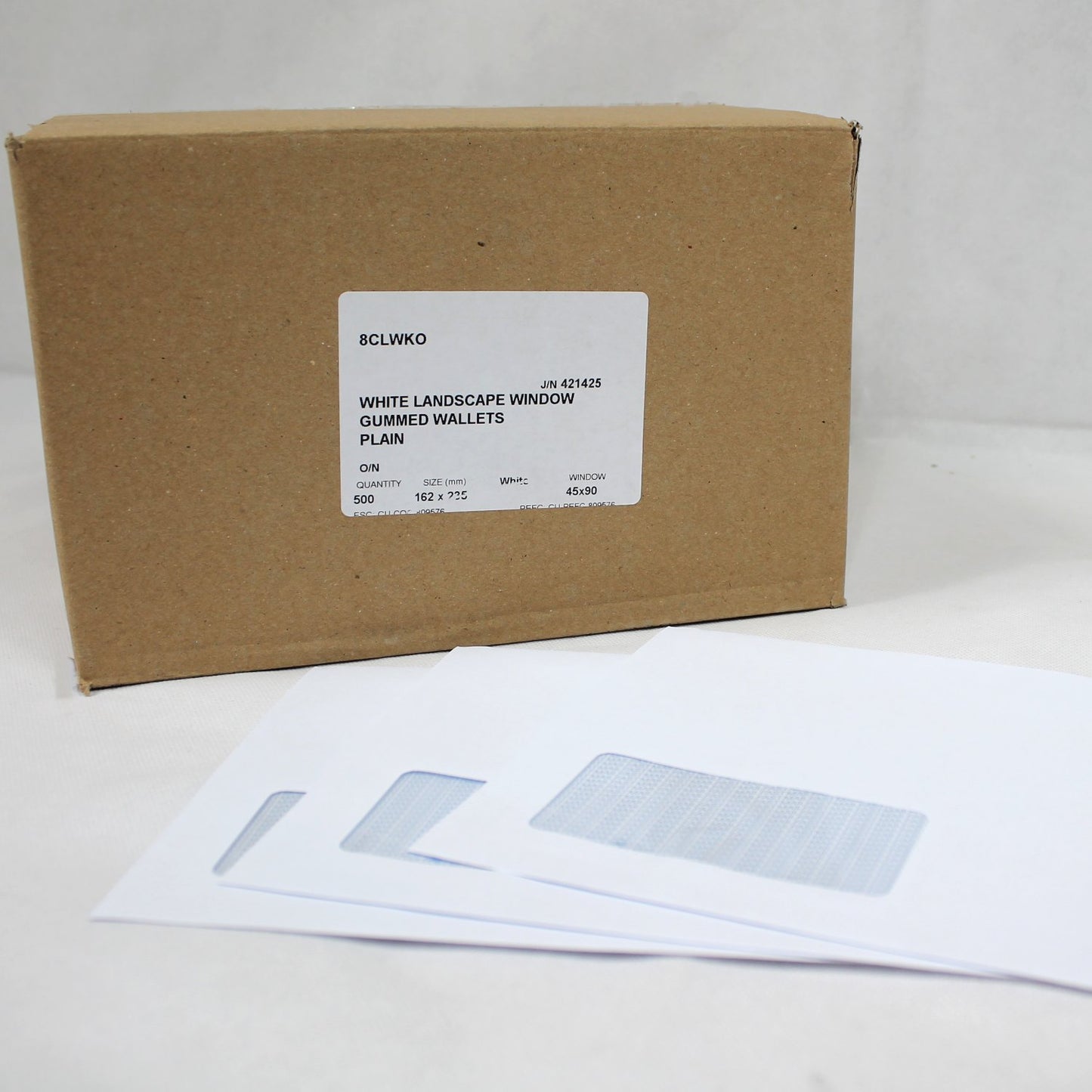 162x235mm C5+ White Gummed Envelopes (Window 45x90mm / 20mm left, 20mm up)