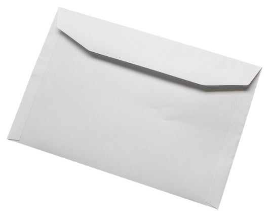 162x238mm C5+ White Gummed Envelopes (Window 45x100mm / 15mm left, 72mm up) - Box of 500 - Intrinsic Paper Straws