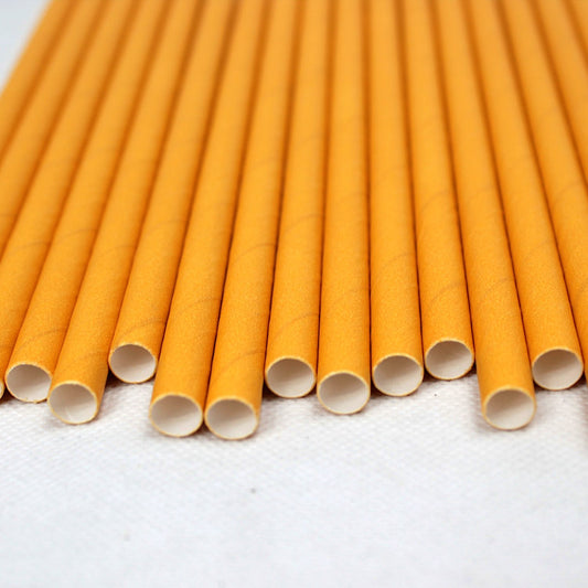 Yellow Paper Straws (8mm x 200mm) - Quality Drinking Straws for Smoothies and Milkshakes - Intrinsic Paper Straws