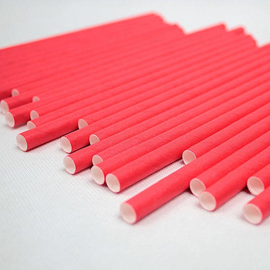 Bright Red Paper Straws (8mm x 200mm)