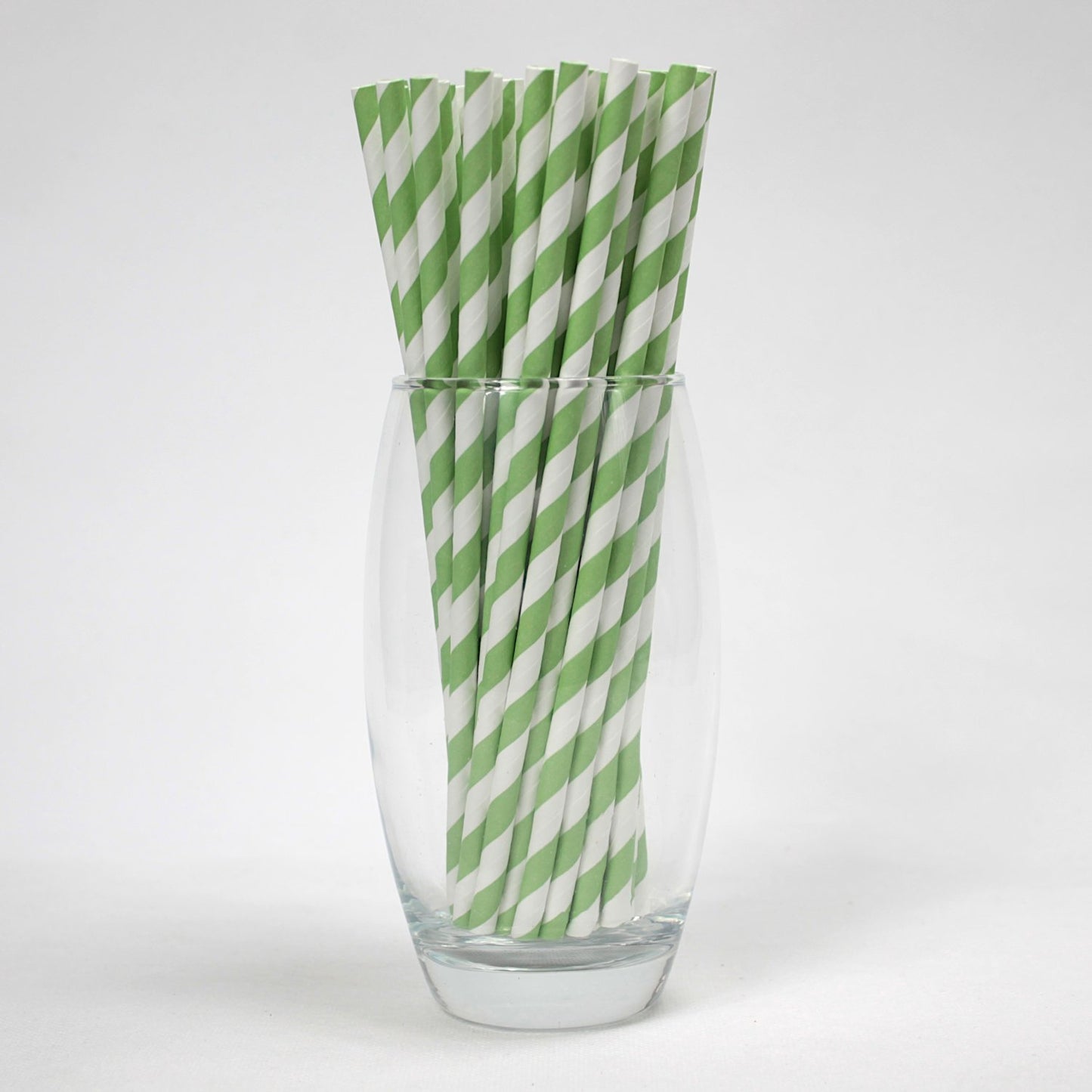 Green & White Striped Paper Straws (6mm x 200mm) - Quality Drinking Straws - Intrinsic Paper Straws