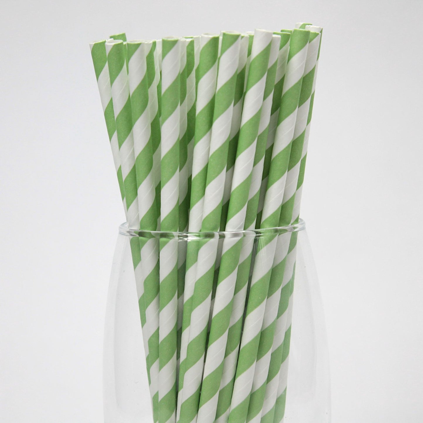 Green & White Striped Paper Straws (6mm x 200mm) - Quality Drinking Straws - Intrinsic Paper Straws
