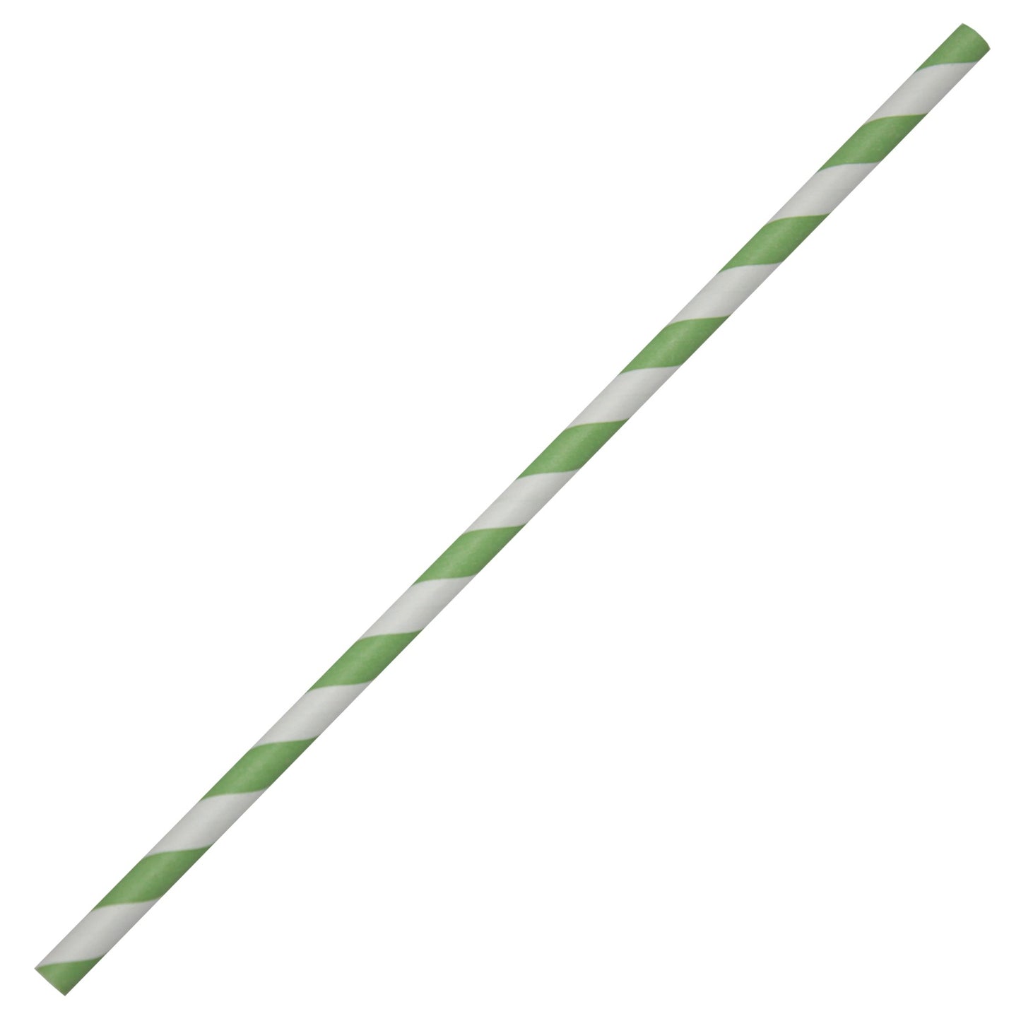 Green & White Striped Paper Straws (6mm x 200mm) - Quality Drinking Straws - Intrinsic Paper Straws