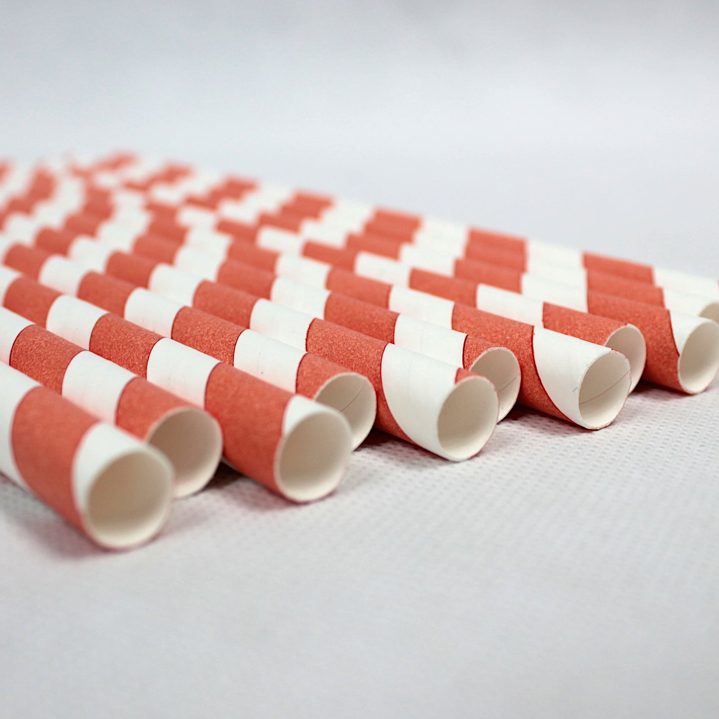 Orange Striped Paper Straws (10mm x 200mm)