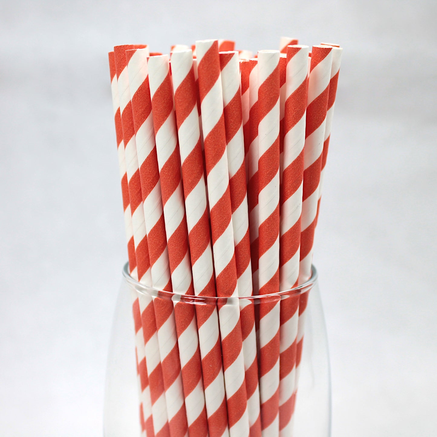 Orange Striped Paper Straws (6mm x 200mm)