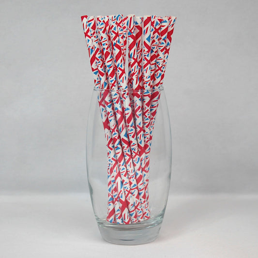 Union Jack Paper Straws (6mm x 200mm)