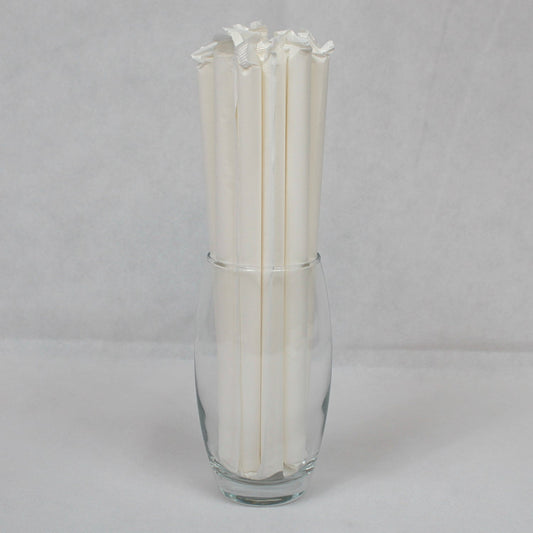 Individually Wrapped White Paper Straws (12mm x 230mm)