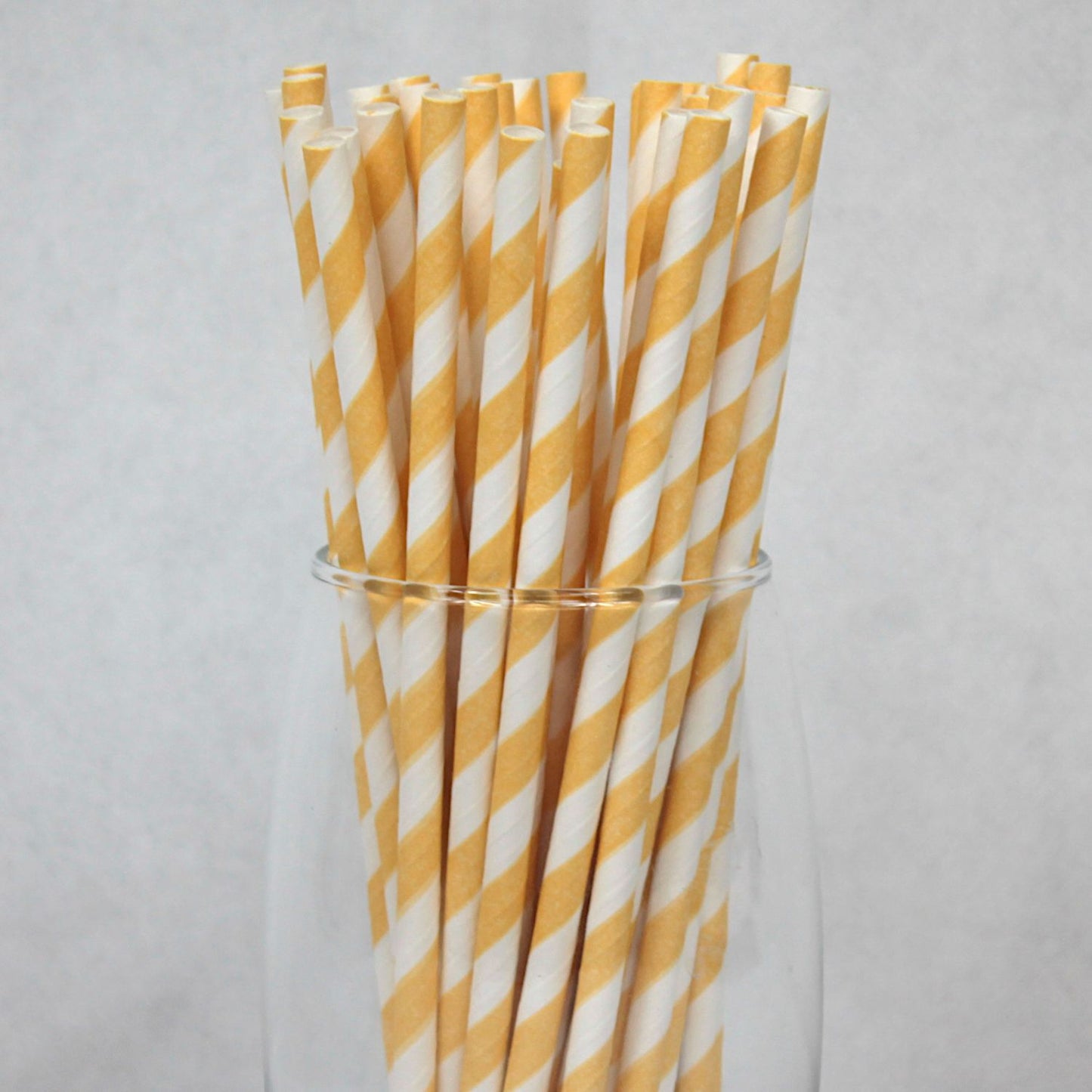 Yellow Striped Paper Straws (6mm x 200mm)