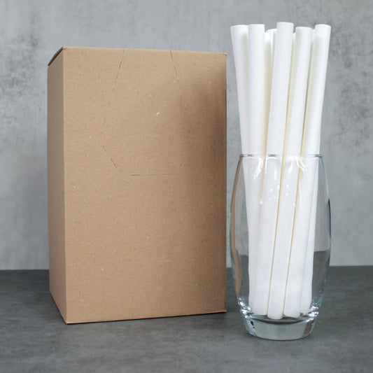 White Paper Straws (12mm x 230mm)