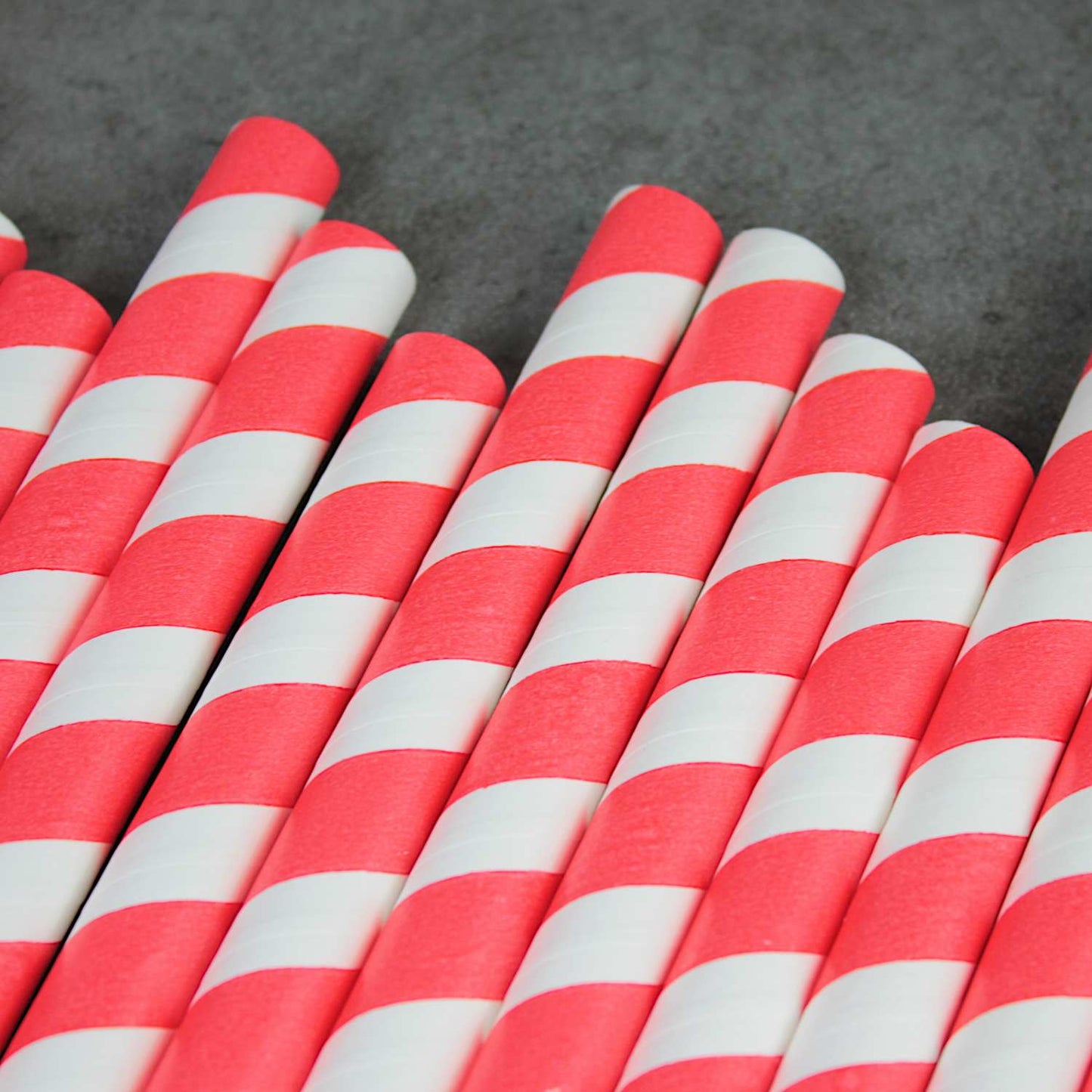 Red Striped Paper Straws (12mm x 230mm)