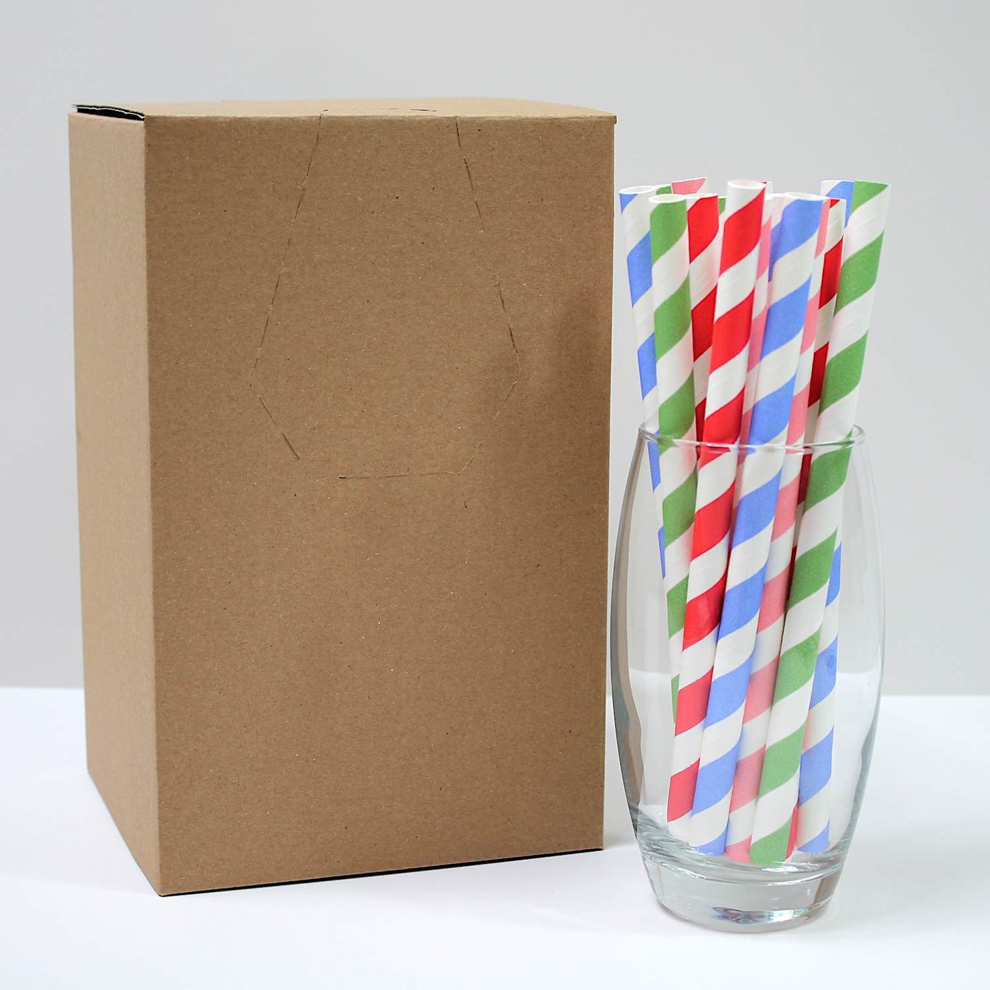 Mixed Striped Paper Straws (10mm x 200mm)