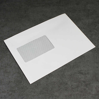 162x229mm C5 White Matt Coated Gummed Envelopes (Window 55x100mm)
