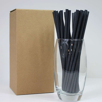 Midnight Black Paper Straws (6mm x 200mm)
