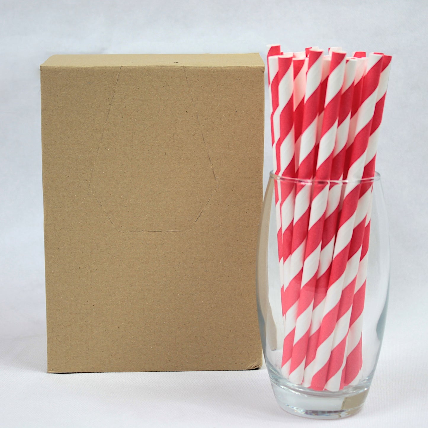 Red Striped Paper Straws (8mm x 200mm)