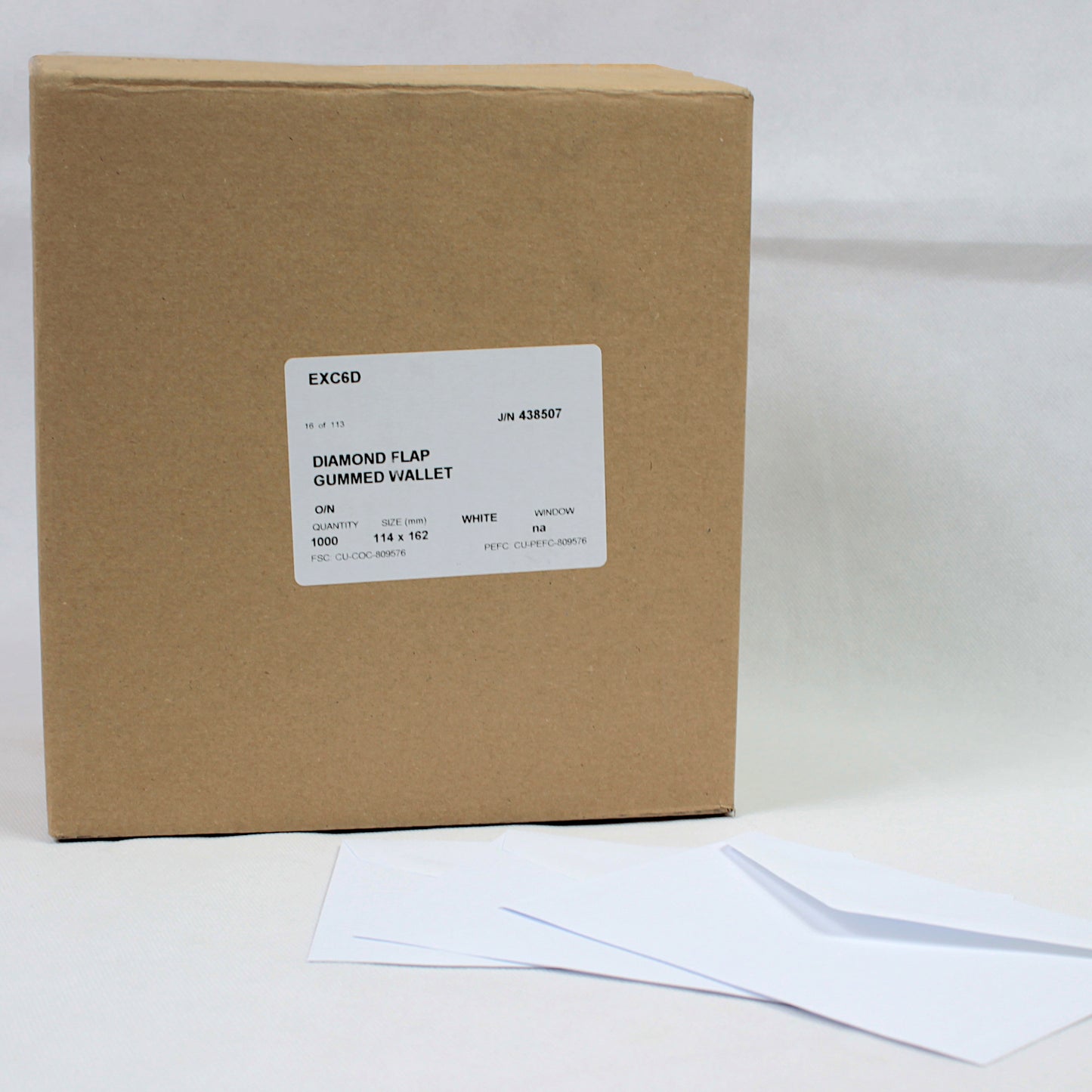 114x162mm C6 White Gummed Envelopes (None Window)