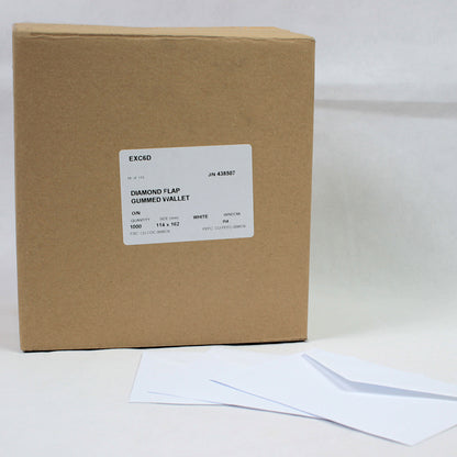 114x162mm C6 White Gummed Envelopes (None Window)