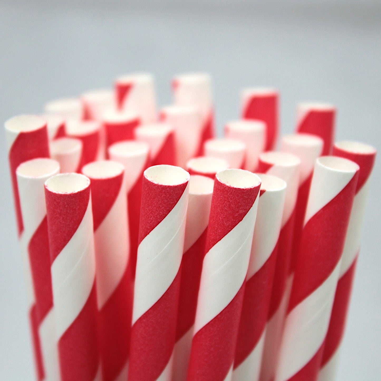 Red Striped Paper Straws (8mm x 200mm)