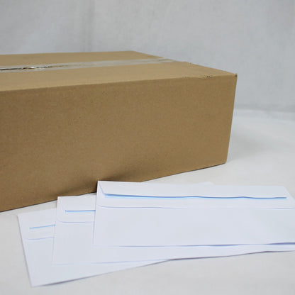 110x220mm DL White Self Seal Envelopes (Window 35x90mm)