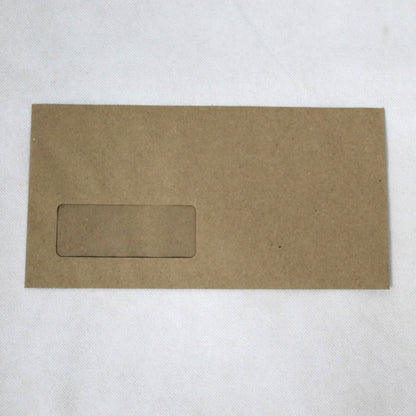 121x235mm DL+ Manilla Gummed Envelopes (Window 35x90mm)