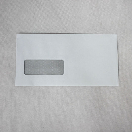 121x235mm DL+ White Gummed Envelopes (Window 35x90mm / 20mm left, 25mm up)
