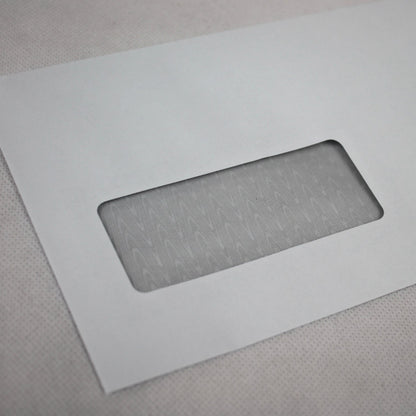 121x235mm DL+ White Gummed Envelopes (Window 35x90mm / 20mm left, 25mm up)