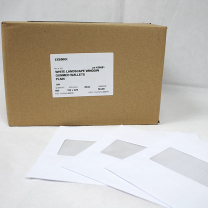 162x229mm C5 White Gummed Envelopes (Window 50x90mm / Inside Seams)