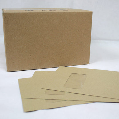 162x235mm C5+ Manilla Gummed Envelopes (Window 90x45mm / 140mm left, 50mm up)