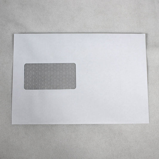 162x235mm C5+ White Gummed Envelopes (Window 45x90mm / Inside Seams)