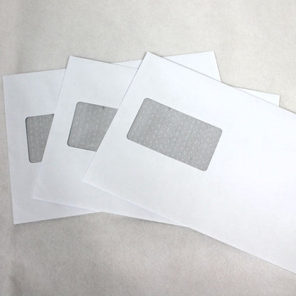 162x235mm C5+ White Gummed Envelopes (Window 50x90mm / Outside Seams)