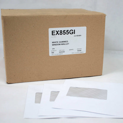 162x235mm C5+ White Gummed Envelopes (Window 55x90mm)