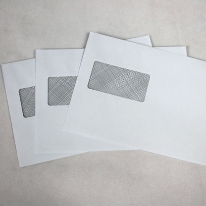 162x238mm C5+ White Gummed Envelopes (Window 45x90mm / 18mm left, 72mm up)