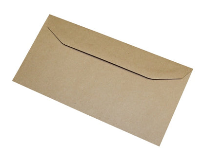 121x235mm DL+ Manilla Gummed Envelopes (Window 90x45mm / 137mm left, 16mm) - Box of 1000 - Intrinsic Paper Straws