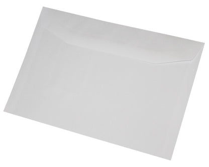 162x235mm C5+ White Gummed Envelopes (Window 90x45mm / 140mm left, 50mm up) - Box of 500 - Intrinsic Paper Straws