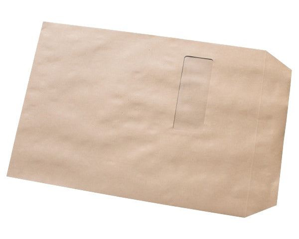 324x229mm C4 Manilla Self Seal Envelopes (Window 40x105mm) - Box of 250 - Intrinsic Paper Straws