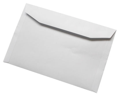 162x238mm C5+ White Gummed Envelopes (Window 45x100mm / 15mm left, 72mm up) - Box of 500 - Intrinsic Paper Straws