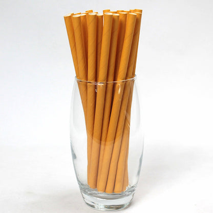 Yellow Paper Straws (8mm x 200mm) - Quality Drinking Straws for Smoothies and Milkshakes - Intrinsic Paper Straws