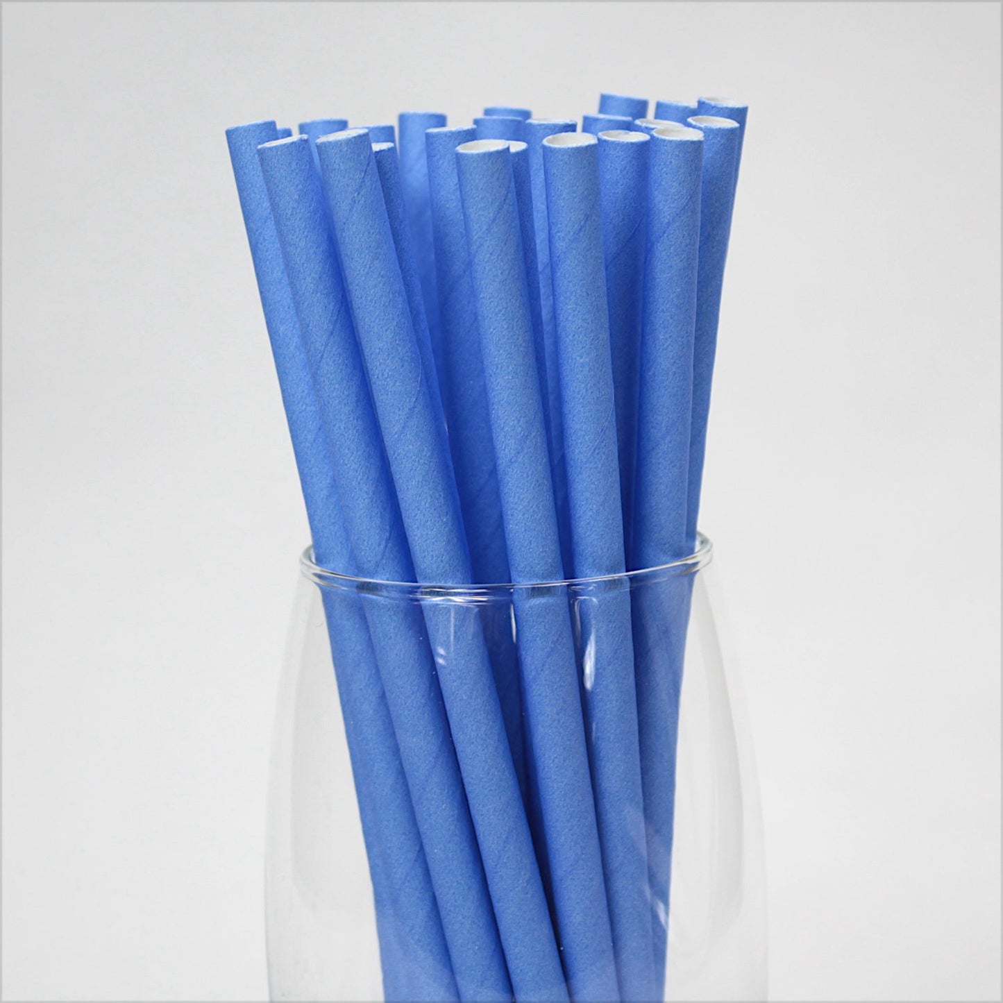 Blue Paper Straws (8mm x 200mm) - Quality Drinking Straws for Smoothies and Milkshakes - Intrinsic Paper Straws